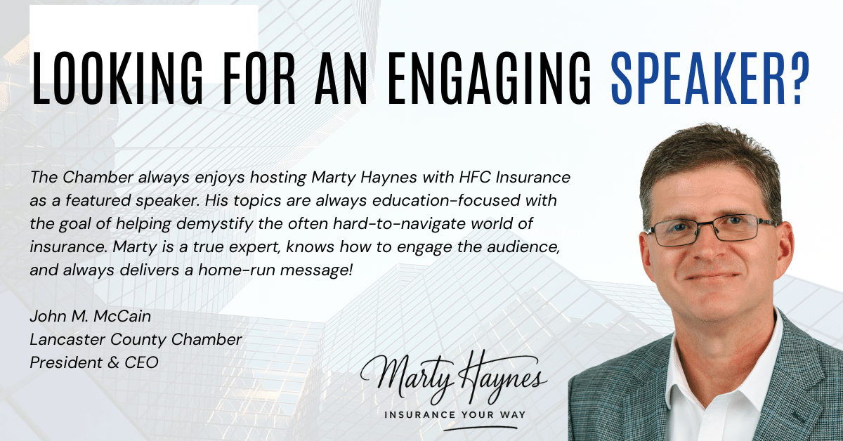 Book Marty Haynes from HFC Insurance as your next speaker Book Marty Haynes from HFC Insurance as your next speaker